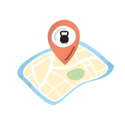 image of a map and an icon with a weight to indicate goal mapping for your road map. 