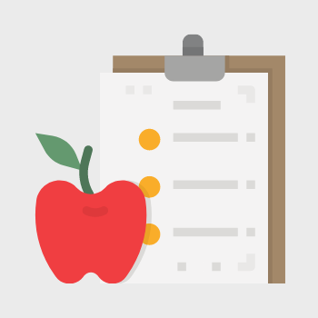 image of a chart and an apple to highlight free fitness assessment service